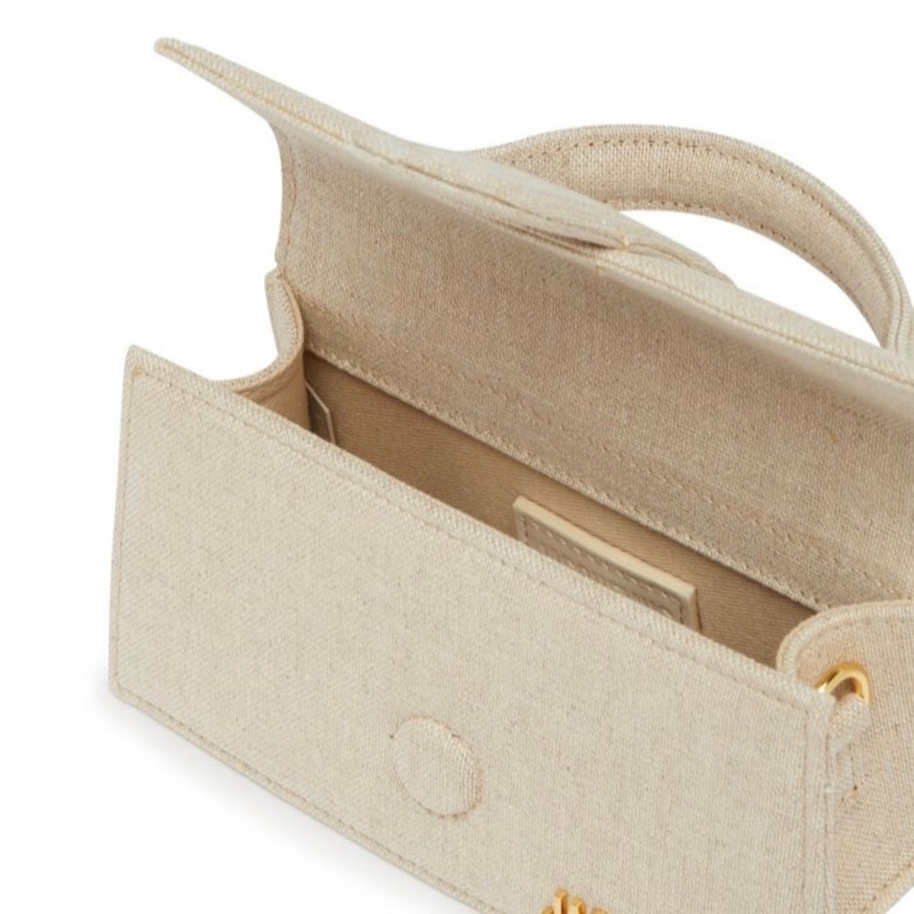 JACQUEMUS Le Bambino mini top handle linen canvas crossbody bag shoulder bag - Picture 6 of 6